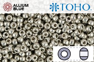 TOHO Round Seed Beads (RR3-714) 3/0 Round Extra Large - Metallic Silver - Click Image to Close