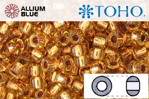 TOHO Round Seed Beads (RR8-744) 8/0 Round Medium - Copper-Lined Lt Topaz - Click Image to Close