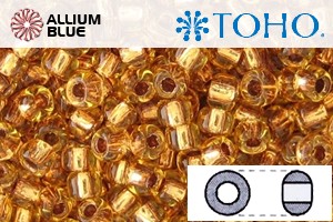 TOHO Round Seed Beads (RR3-744) 3/0 Round Extra Large - Copper-Lined Lt Topaz - Click Image to Close