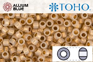 TOHO Round Seed Beads (RR8-751) 8/0 Round Medium - 24K Gold Lined Opal - 关闭视窗 >> 可点击图片