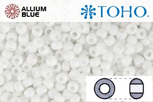 TOHO Round Seed Beads (RR6-761) 6/0 Round Large - Matte-Color Opaque-Rainbow White - Click Image to Close