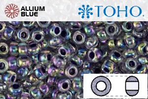 TOHO Round Seed Beads (RR8-774) 8/0 Round Medium - Inside-Color Rainbow Crystal/Grape-Lined - Haga Click en la Imagen para Cerrar