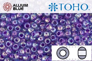 TOHO Round Seed Beads (RR3-776) 3/0 Round Extra Large - Inside-Color Rainbow Aqua/Purple-Lined - Haga Click en la Imagen para Cerrar