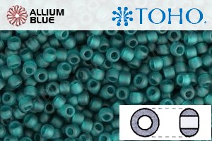 TOHO Round Seed Beads (RR8-7BDF) 8/0 Round Medium - Transparent Frosted Teal - Click Image to Close