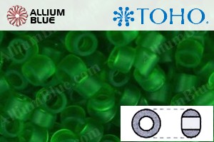 TOHO Round Seed Beads (RR11-7BF) 11/0 Round - Transparent-Frosted Grass Green - Click Image to Close