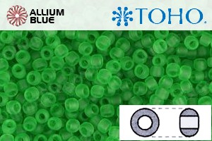 TOHO Round Seed Beads (RR8-7F) 8/0 Round Medium - Transparent-Frosted Peridot - Click Image to Close