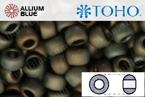 TOHO Round Seed Beads (RR8-83F) 8/0 Round Medium - Frosted Metallic Iris - Brown - Click Image to Close