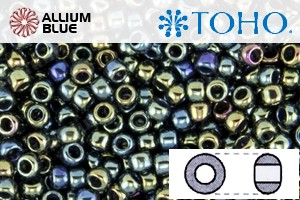 TOHO Round Seed Beads (RR3-84) 3/0 Round Extra Large - Metallic Iris - Green/Brown