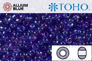 TOHO ラウンド Seed ビーズ (RR6-87) 6/0 ラウンド Large - Transparent-Rainbow Cobalt - ウインドウを閉じる