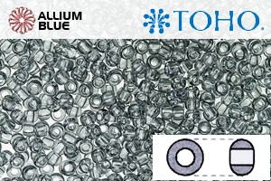 TOHO Round Seed Beads (RR8-9) 8/0 Round Medium - Transparent Black Diamond - Click Image to Close