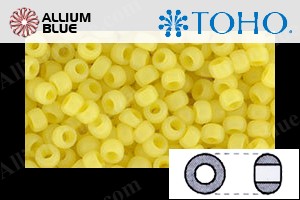 TOHO Round Seed Beads (RR8-902F) 8/0 Round Medium - Frosted Ceylon Lemon Chiffon - Click Image to Close