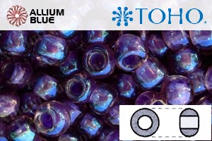 TOHO ラウンド Seed ビーズ (RR8-928) 8/0 ラウンド Medium - Inside-カラー Rainbow Rosaline/Opaque Purple-Lined