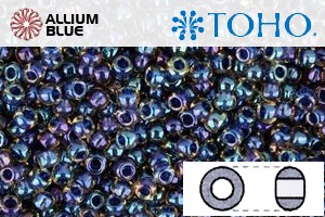 TOHO Round Seed Beads (RR11-929) 11/0 Round - Inside-Color Rainbow Lt Yellow/Capri-Lined - Click Image to Close