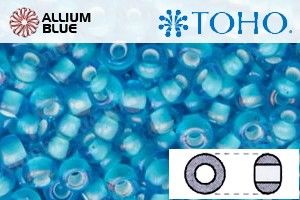 TOHO Round Seed Beads (RR8-931) 8/0 Round Medium - Inside-Color Aqua/White-Lined - Click Image to Close