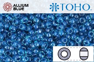 TOHO Round Seed Beads (RR3-932) 3/0 Round Extra Large - Inside-Color Aqua/Capri-Lined - Click Image to Close