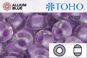 TOHO ラウンド Seed ビーズ (RR6-943) 6/0 ラウンド Large - Inside カラー Crystal/Lilac Lined - ウインドウを閉じる