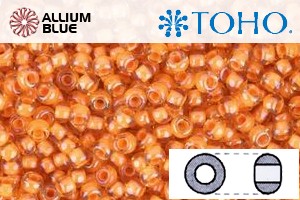 TOHO Round Seed Beads (RR3-950) 3/0 Round Extra Large - Inside-Color Jonquil/Burnt Orange-Lined - Click Image to Close