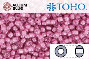TOHO Round Seed Beads (RR15-959) 15/0 Round Small - Inside-Color Lt Amethyst/Pink-Lined - Click Image to Close