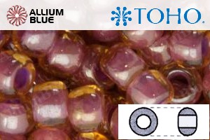 TOHO Round Seed Beads (RR3-960) 3/0 Round Extra Large - Inside-Color Lt Topaz/Pink-Lined - Haga Click en la Imagen para Cerrar