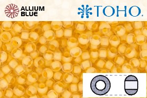 TOHO Round Seed Beads (RR3-961F) 3/0 Round Extra Large - Butter Lined Crystal Frosted - Click Image to Close