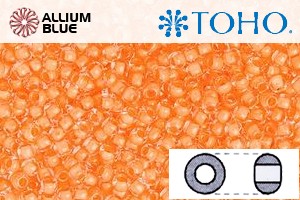 TOHO ラウンド Seed ビーズ (RR3-963) 3/0 ラウンド Extra Large - Inside-カラー Crystal/Apricot-Lined