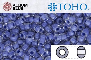 TOHO Round Seed Beads (RR3-966) 3/0 Round Extra Large - Inside-Color Crystal/Purple-Lined - 關閉視窗 >> 可點擊圖片