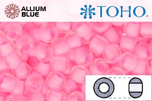 TOHO Round Seed Beads (RR3-969) 3/0 Round Extra Large - Inside-Color Crystal/Neon Carnation-Lined - Click Image to Close