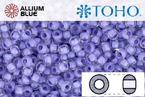TOHO Round Seed Beads (RR3-977) 3/0 Round Extra Large - Inside-Color Crystal/Neon Purple-Lined - Click Image to Close