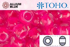 TOHO Round Seed Beads (RR3-978) 3/0 Round Extra Large - Luminous Neon Pink - Click Image to Close