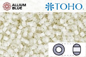 TOHO Round Seed Beads (RR8-981) 8/0 Round Medium - Inside-Color Crystal/Snow-Lined