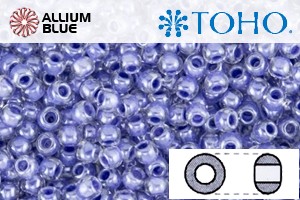 TOHO Round Seed Beads (RR6-988) 6/0 Round Large - Inside-Color Crystal/Lupine-Lined - Click Image to Close