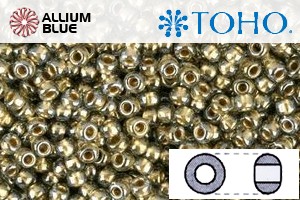 TOHO Round Seed Beads (RR15-993) 15/0 Round Small - Gold-Lined Black Diamond - Click Image to Close