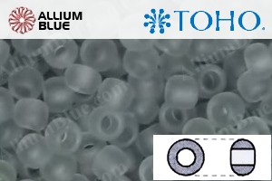 TOHO Round Seed Beads (RR6-9F) 6/0 Round Large - Transparent-Frosted Lt Gray - Click Image to Close