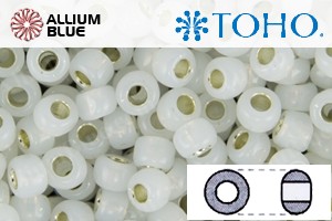 TOHO Round Seed Beads (RR6-PF2100) 6/0 Round Large - Permanent White Opal Silver Lined - 關閉視窗 >> 可點擊圖片