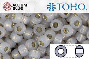 TOHO Round Seed Beads (RR15-PF2101) 15/0 Round Small - PermaFinish - Silver-Lined Milky Cloud