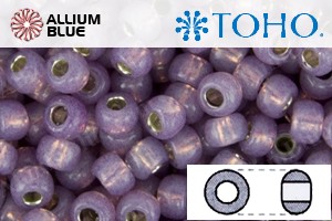 TOHO Round Seed Beads (RR8-PF2108) 8/0 Round Medium - PermaFinish - Silver-Lined Milky Amethyst - Click Image to Close
