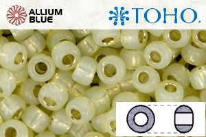 TOHO Round Seed Beads (RR6-PF2109) 6/0 Round Large - PermaFinish - Silver-Lined Milky Jonquil - Click Image to Close