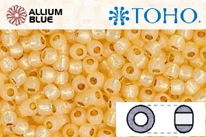 TOHO Round Seed Beads (RR8-PF2110) 8/0 Round Medium - PermaFinish - Silver-Lined Milky Lt Topaz - 关闭视窗 >> 可点击图片
