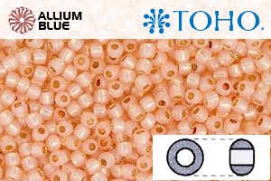 TOHO Round Seed Beads (RR8-PF2111) 8/0 Round Medium - PermaFinish - Silver-Lined Milky Peach - Click Image to Close