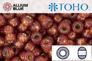 TOHO Round Seed Beads (RR15-PF2113) 15/0 Round Small - PermaFinish - Silver-Lined Milky Pomegranate - Click Image to Close