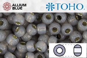 TOHO Round Seed Beads (RR6-PF2115) 6/0 Round Large - PermaFinish - Silver-Lined Milky Gray - Click Image to Close
