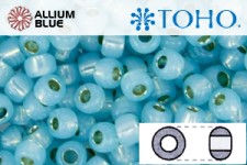 TOHO Round Seed Beads (RR8-PF2117) 8/0 Round Medium - PermaFinish - Silver-Lined Milky Aqua