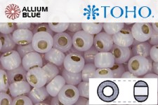 TOHO Round Seed Beads (RR8-PF2121) 8/0 Round Medium - PermaFinish - Silver-Lined Milky Lt Amethyst