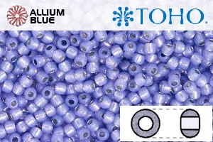 TOHO Round Seed Beads (RR15-PF2123) 15/0 Round Small - PermaFinish - Silver-Lined Milky Sapphire - Click Image to Close