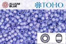 TOHO Round Seed Beads (RR8-PF2123) 8/0 Round Medium - PermaFinish - Silver-Lined Milky Sapphire