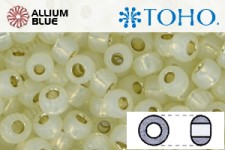 TOHO Round Seed Beads (RR8-PF2125) 8/0 Round Medium - PermaFinish - Silver-Lined Milky Lt Jonquil