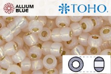 TOHO Round Seed Beads (RR6-PF2126) 6/0 Round Large - PermaFinish - Silver-Lined Milky Peachy Pink