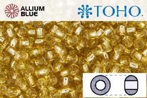 TOHO Round Seed Beads (RR15-PF22) 15/0 Round Small - PermaFinish - Silver-Lined Lt Topaz - Click Image to Close