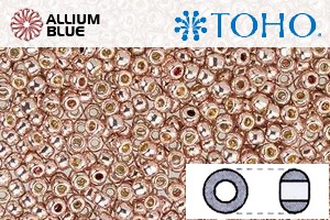 TOHO Round Seed Beads (RR15-PF552) 15/0 Round Small - PermaFinish - Galvanized Sweet Blush - Click Image to Close