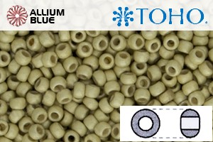 TOHO Round Seed Beads (RR8-PF559F) 8/0 Round Medium - PermaFinish - Frosted Galvanized Yellow Gold - Click Image to Close